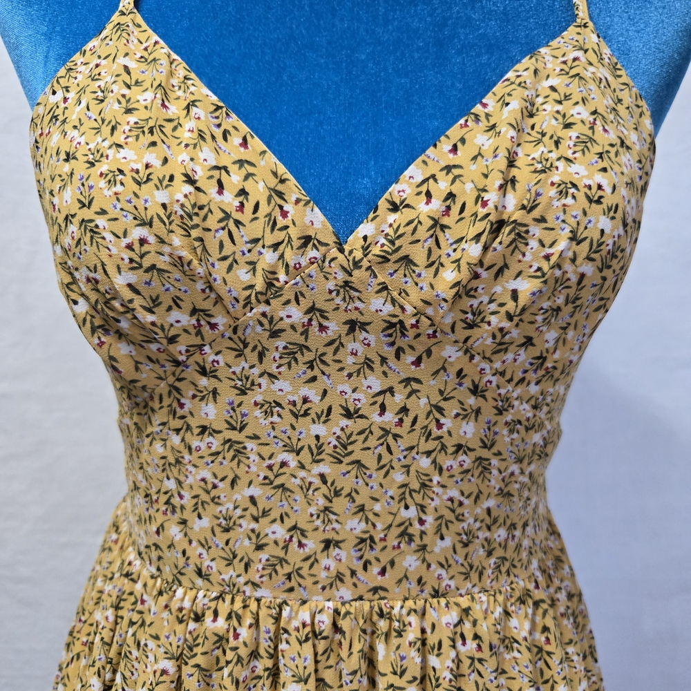 Floral Yellow Maxi Dress - Picture 3 of 5